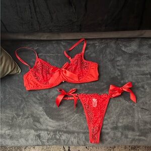 Elegant Red Lace Lingerie Set